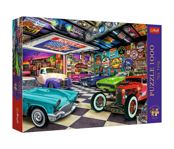 Puzzle 1000 Premium Plus Garaż kolekcjonera samochodów