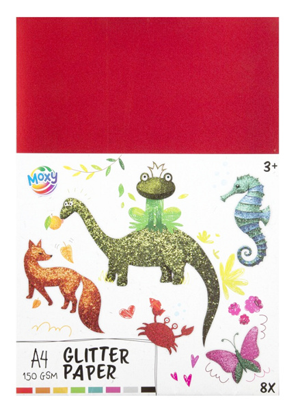 Papier kolorowy brokatowy A4 8 arkuszy