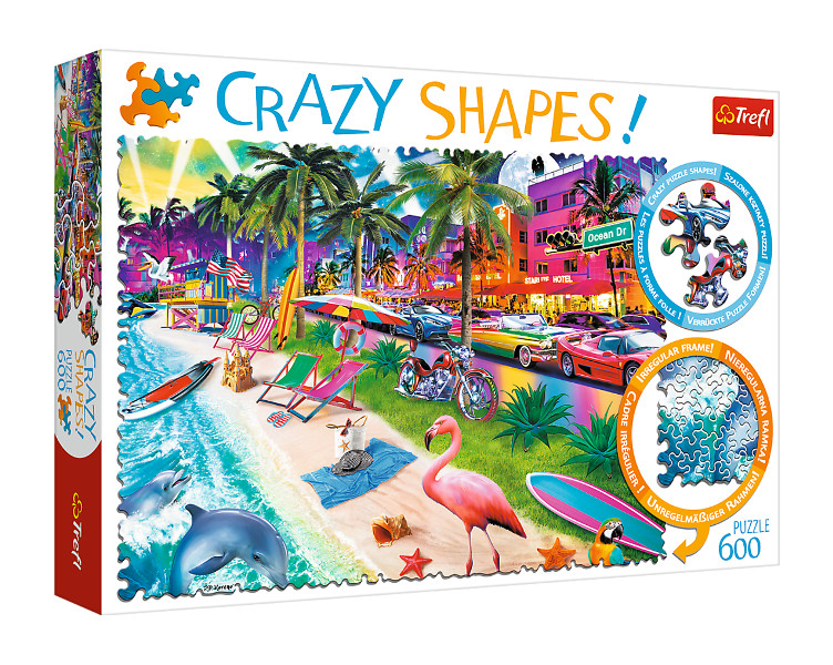 Puzzle 600 Crazy Shapes Plaża w Miami
