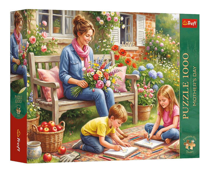 Puzzle 1000 Premium Plus Rodzina w ogrodzie