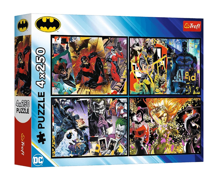 Puzzle 4x250 Batman w akcji