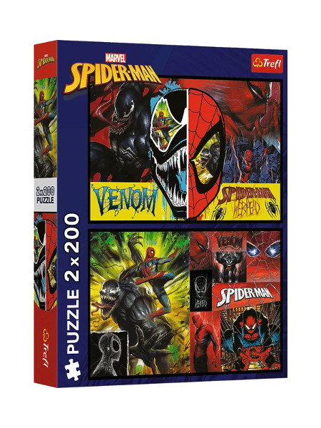 Puzzle 2x200 Dzień i noc Spidermana