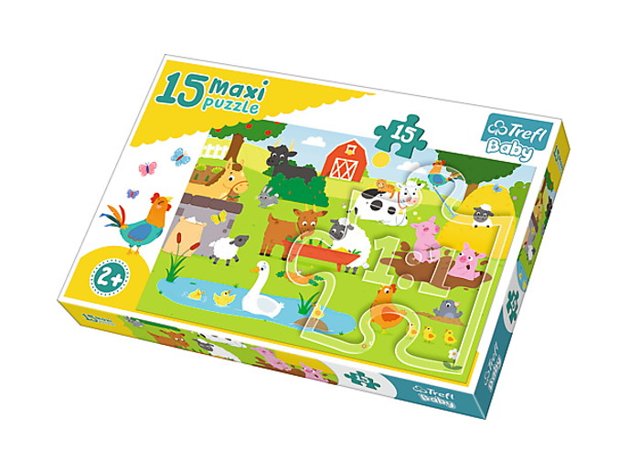 Puzzle 15 Maxi Zwierzęta na wsi
