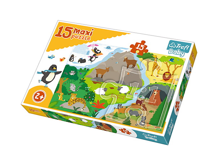 Puzzle 15 Maxi Zwierzęta i ich domki