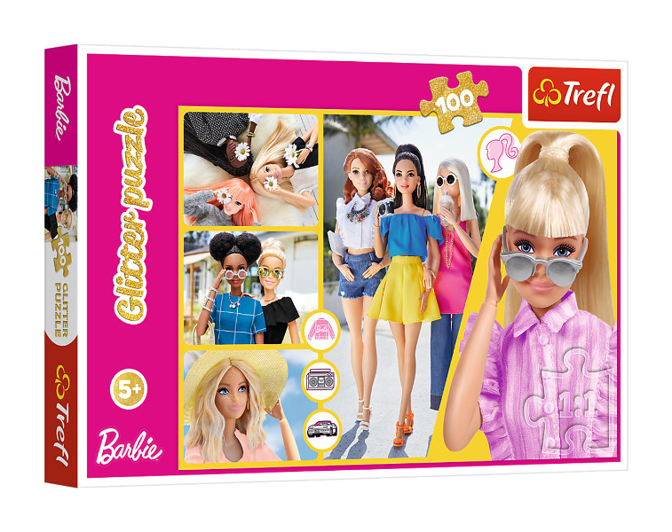 Puzzle 100 Glitter Brokatowa Barbie