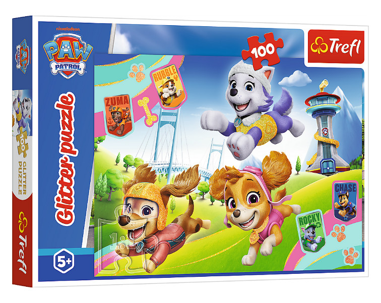 Puzzle 100 Glitter Błyszczące psiaki