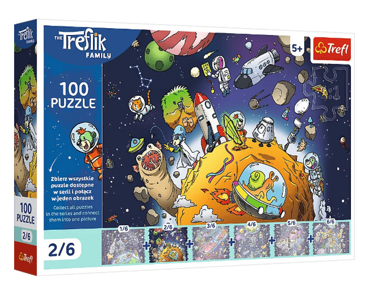 Puzzle 100 UFT Treflik w kosmosie