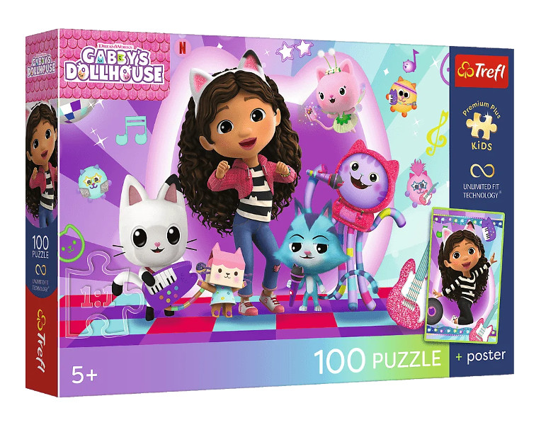 Puzzle 100 Premium Plus Kids Kolorowy koci świat