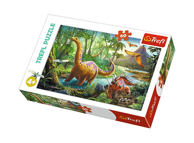 Puzzle 60 el wędrówka dinozaurów