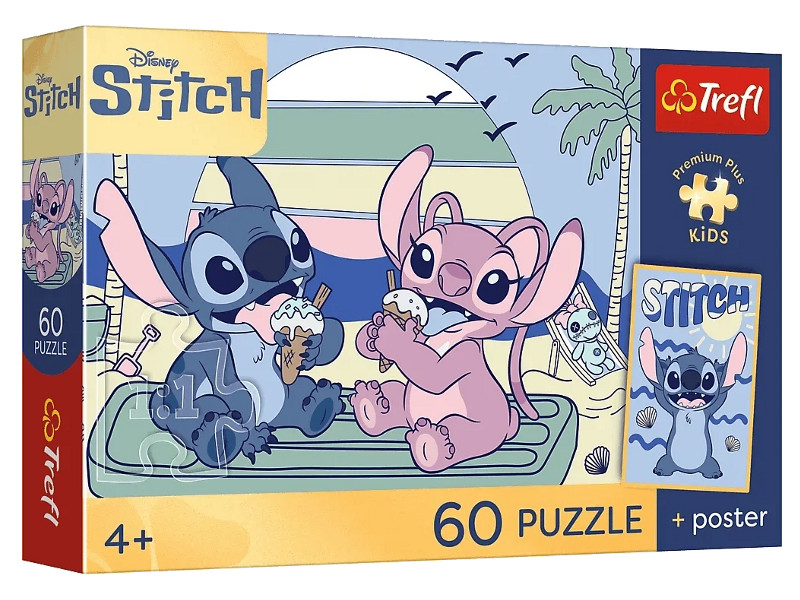 Puzzle 60 Premium Plus Kids Zabawa ze Stitchem