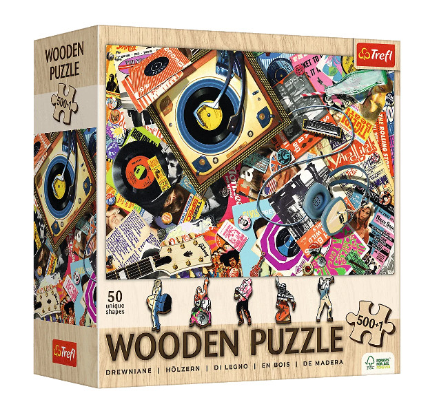 Puzzle 500+1 Drewniane W świecie muzyki