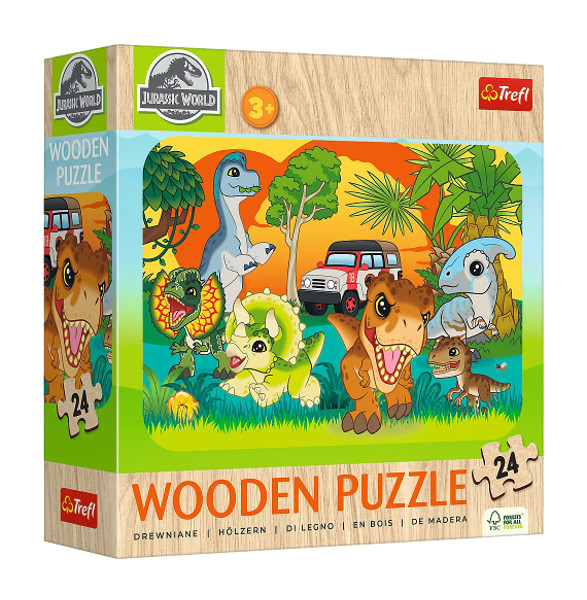 Puzzle Drewniane 24 Poznaj Dinozaury