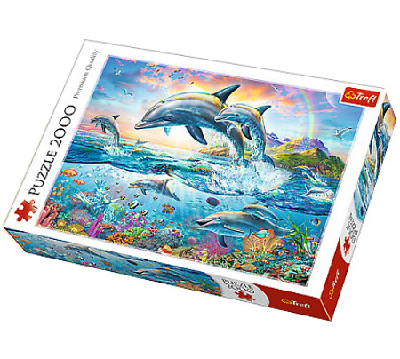 Puzzle 2000el.Wesołe delfiny