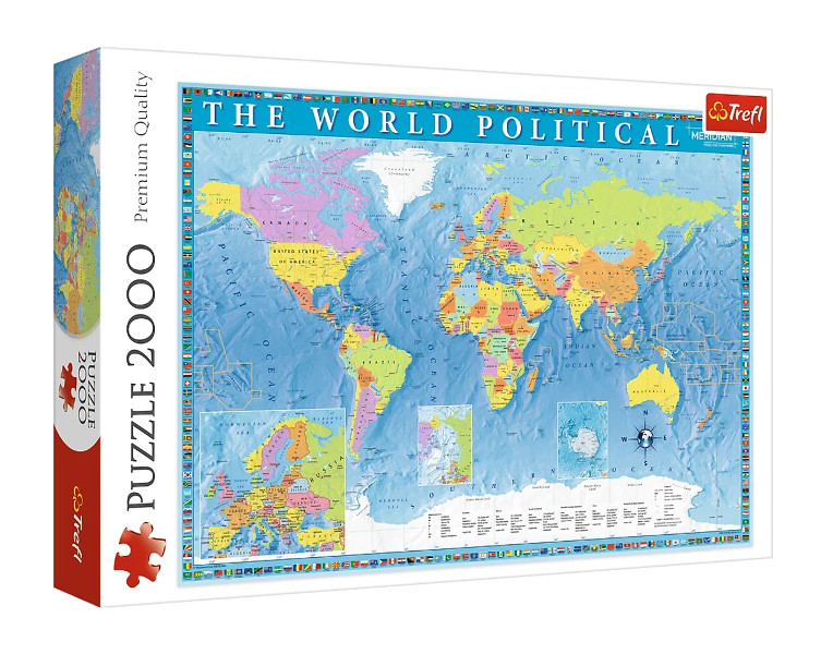 Puzzle 2000 Polityczna mapa świata