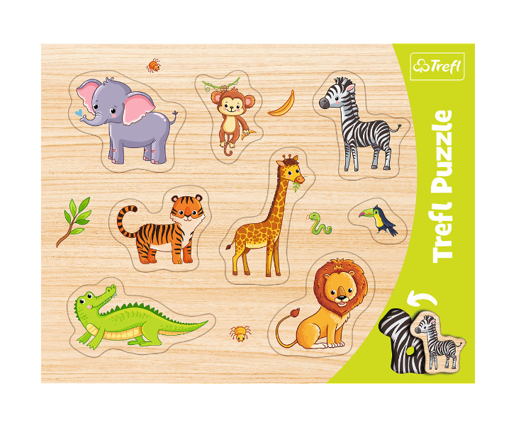 Puzzle ramkowe kształtowe Zwierzęta egzotyczne