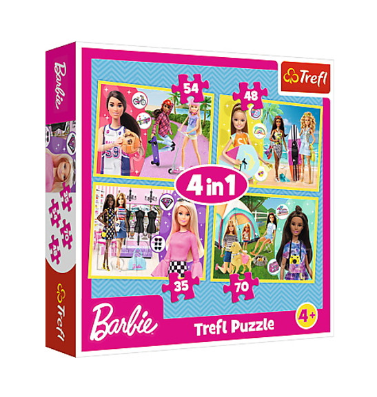Puzzle 4w1 W świecie Barbie