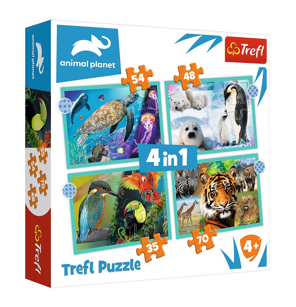 Puzzle 4w1 Tajemniczy świat zwierząt