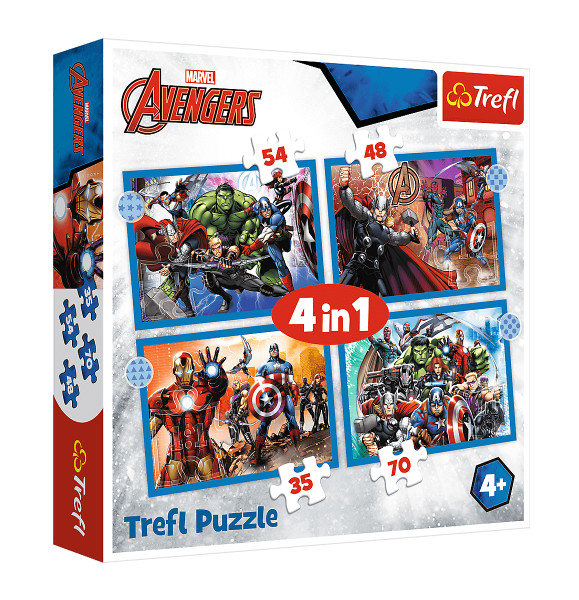 Puzzle 4w1 Odważni Avengersi