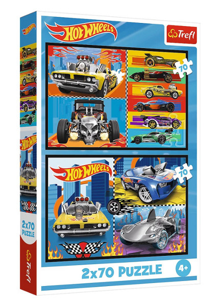 Puzzle 2x70 Samochodziki Hot Wheels