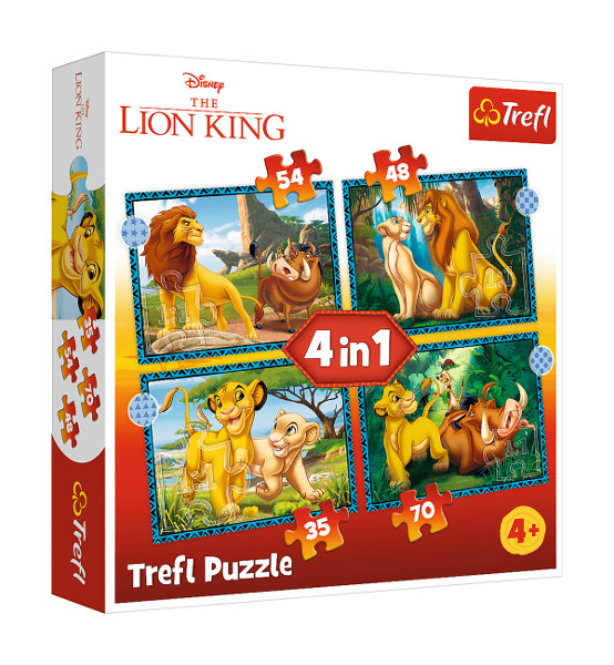 Puzzle 4w1 Przygoda króla lwa