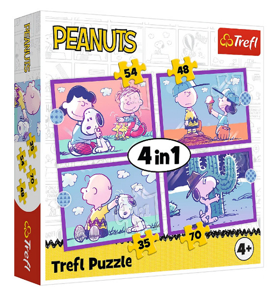 Puzzle 4w1 Ze Snoopym jest wesoło