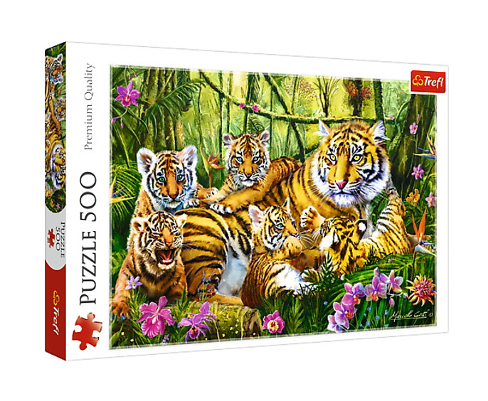 Puzzle 500el Rodzina tygrysów