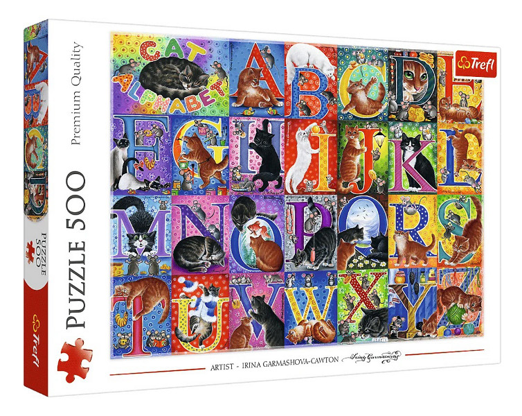 Puzzle 500 Koci alfabet
