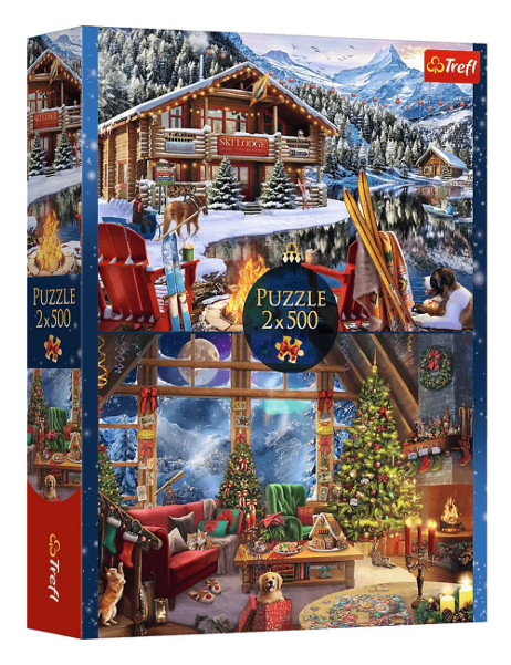 Puzzle 2x500 Święta w górach