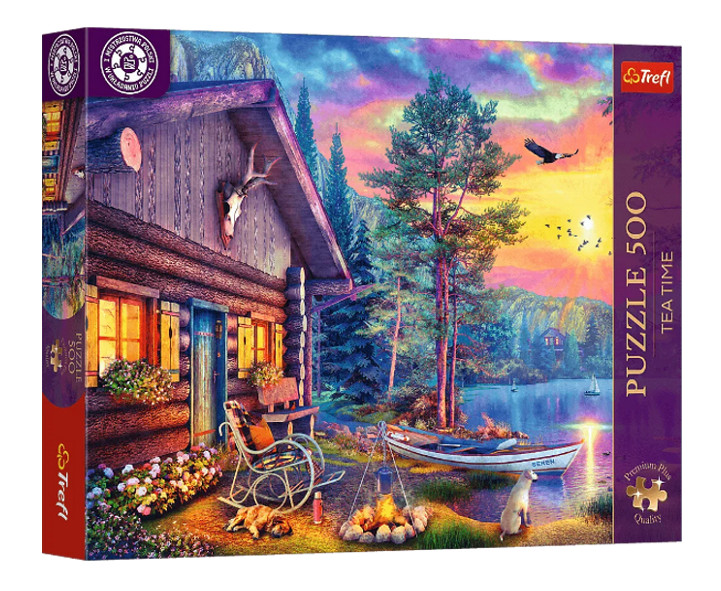 Puzzle 500 Premium Plus Tea Time Przystań o zachodzie słońca