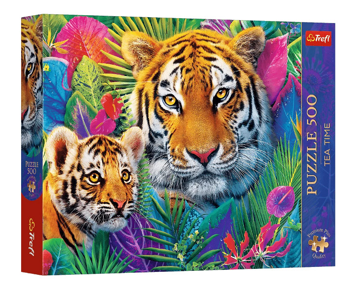 Puzzle 500 Premium Plus Tea TimeTygrysy w dżungli