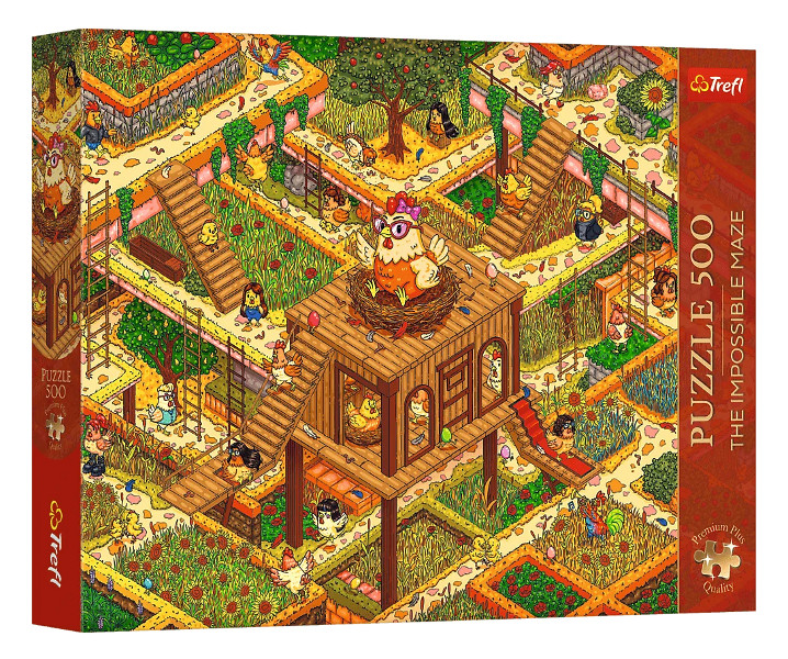 Puzzle 500 Premium Plus Śmieszne kurczaki