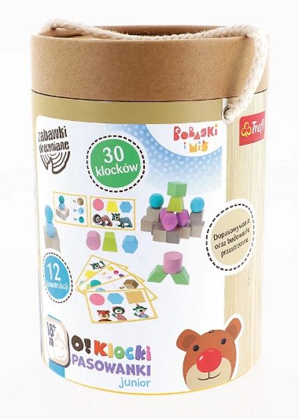 O! Klocki drewniane Pasowanki junior Bobaski i Miś