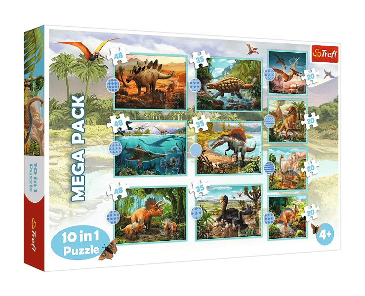Puzzle 10w1 W świecie dinozaurów