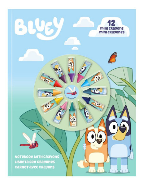 Notatnik Bluey z mini kredkami