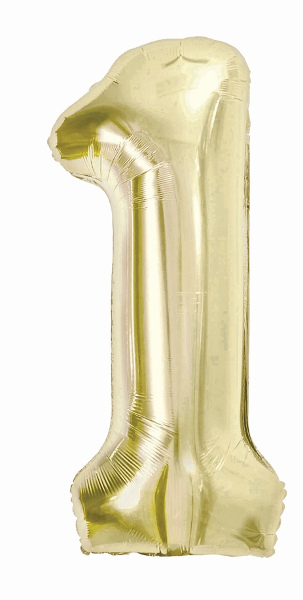 Balon foliowy Cyfra 1 szampańska