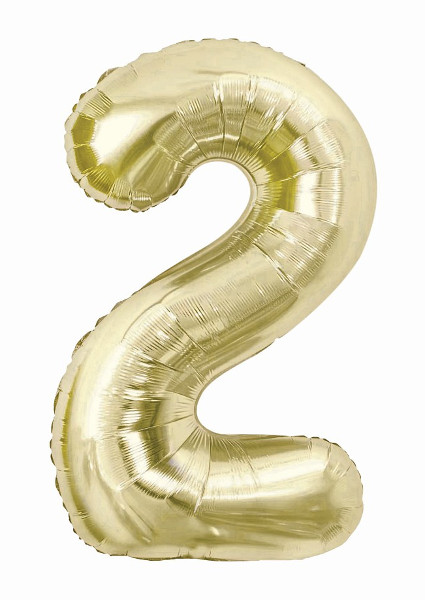 Balon foliowy Cyfra 2 szampańska