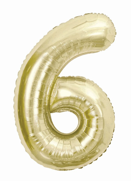 Balon foliowy Cyfra 6 szampańska
