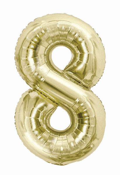Balon foliowy Cyfra 8 szampańska