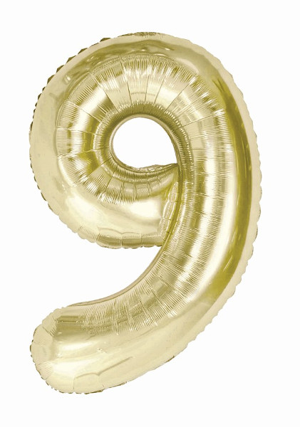Balon foliowy Cyfra 9 szampańska