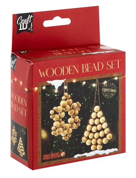 Święta zestaw drewniach koralików