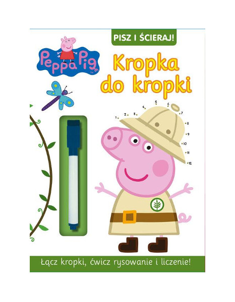 Świnka Peppa Pisz i ścieraj 7 kropka do kropki