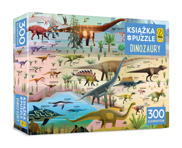 Ksiązka i puzzle Dinozaury