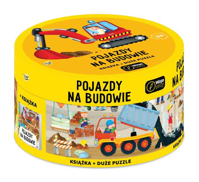 Puzzle z książką Pojazdy na budowie