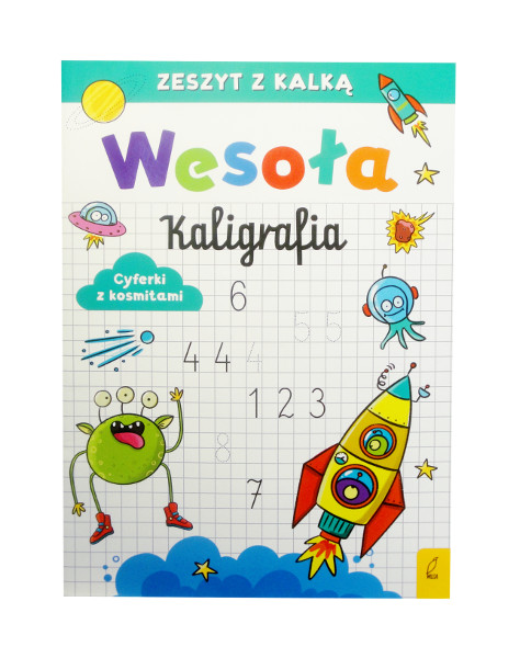 Wesoła kaligrafia Cyferki z kosmitami