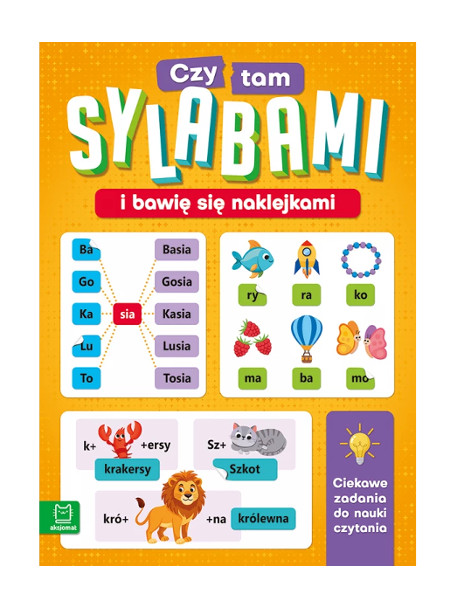 Czytam sylaby i bawię sie naklejkami. Ciekawe zadania do nauki czytania