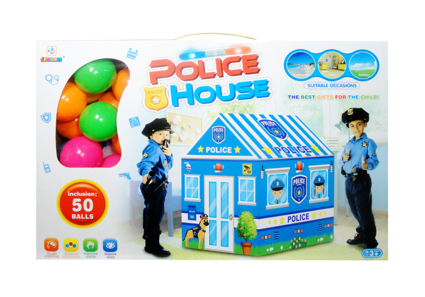 Namiot domek z piłkami posterunek policji
