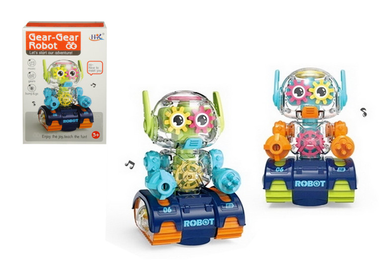 Robot z muzyką i światłem