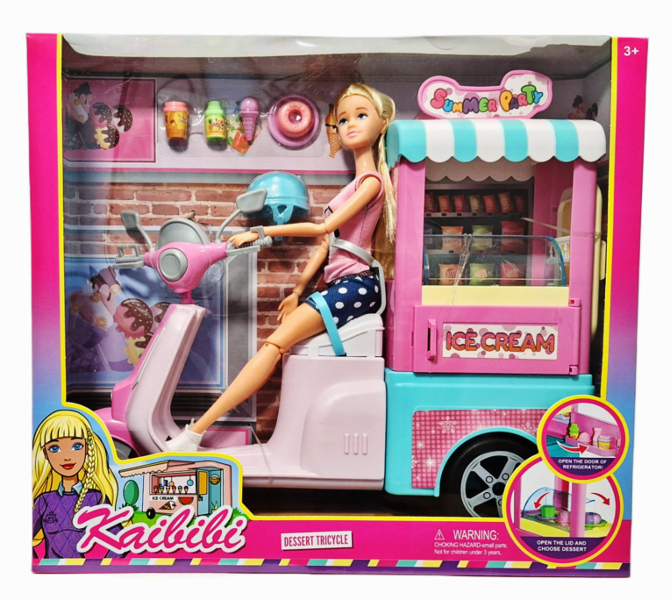 Lalka ze skuterem z lodziarnią