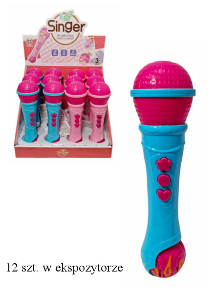 Mikrofon z dźwiękami, muzyką i światłami