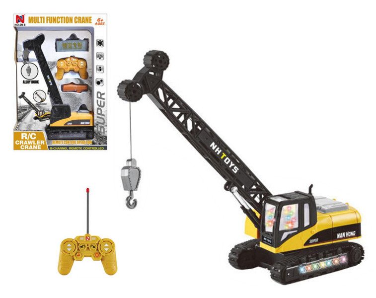 Maszyna budowlana sterowana pilotem dźwig gąsienicowy ze światłem i dźwiękiem z ładowarką